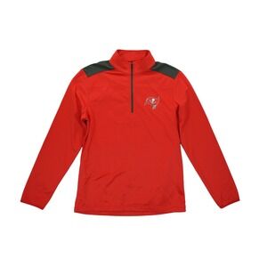 NFL Tampa Bay Buccaneers Mens‎ Sweatshirt Size Medium 1/4 Zip Go Bucs Red